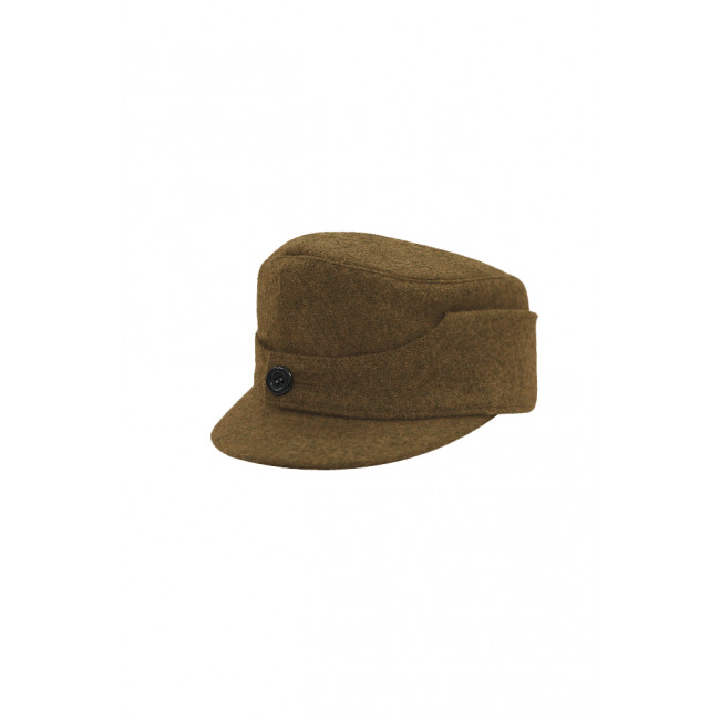 WWII German SA Gebirgsjager Single Button Bergmütze Brown Wool Field Cap