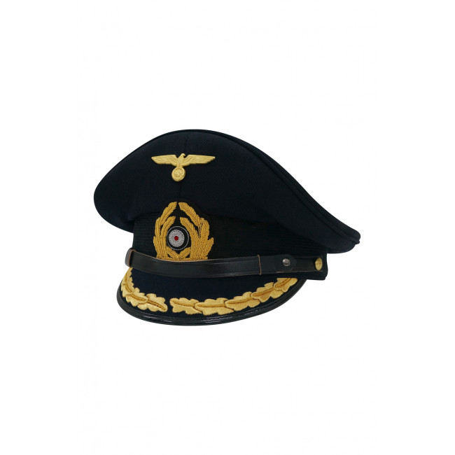 WWII German Kriegsmarine Captain Gabardine Visor Cap ww2 german Kriegsmarine cap,Kriegsmarine visor cap,Kriegsmarine Lieutenant visor cap,Kriegsmarine Captain visor cap,Kriegsmarine General visor cap