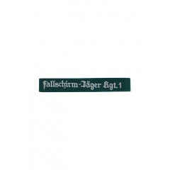 WWII German Luftwaffe Lw Fallschirmjäger Rgt.1 EM dark green backing cuff title