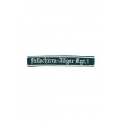 WWII German Luftwaffe Fallschirmjäger Rgt.1 NCO dark green backing cuff title