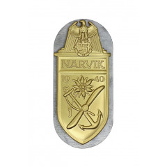 WWII German Narvik Shield in Gold
