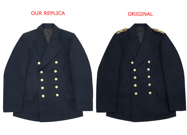 WWII German Kriegsmarine Officer Navy Blue Gabardine Reefer Tunic Jacket