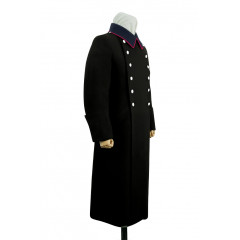 WWII German Fire Police Black Wool Greatcoat