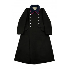 WWII German Fire Police Black Wool Greatcoat