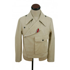 WWII German Heer panzer summer HBT off-white wrap/jacket type II
