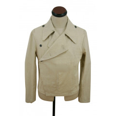 WWII German Heer panzer summer HBT off-white wrap/jacket type I