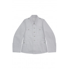 WWII German SS M36 Officer Summer White Cotton Service Tunic Jacket WW2 german uniform,SS uniform,waffen SS,gestapo,m32 tunic,WWII German HBT Cotton Tunic,HBT uniforms,WW2 german militaria,WW2 military surplus,w2 uniforms,WWII german,replica military uniforms,german summer uniforms,WWII Reenactment,reenactment shop