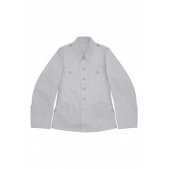 WWII German SS M37 Officer Summer White Cotton Service Tunic Jacket WW2 german uniform,SS uniform,waffen SS,gestapo,m32 tunic,WWII German HBT Cotton Tunic,HBT uniforms,WW2 german militaria,WW2 military surplus,w2 uniforms,WWII german,replica military uniforms,german summer uniforms,WWII Reenactment,reenactment shop