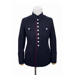 WWII German Fire Police Navy Blue Wool Service Waffenrock Tunic With Pipe II