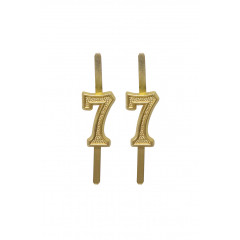 WWII Japanese IJA Army Regimental Number Cyphers For Type 45 Type 5 Collar Tabs 7 2pcs 日本帝国陆軍四五式 昭五式襟章部隊番号 7 WWII Japan collar insignias,WW2 japanese,japanese collar insignias,WW2 japanese badge,IJA badge,IJN badge