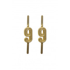 WWII Japanese IJA Army Regimental Number Cyphers For Type 45 Type 5 Collar Tabs 9 2pcs 日本帝国陆軍四五式 昭五式襟章部隊番号 9 WWII Japan collar insignias,WW2 japanese,japanese collar insignias,WW2 japanese badge,IJA badge,IJN badge