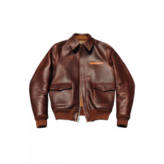 WWII US A-2 Leather Fighter Pilot Jacket Brown