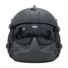 HGU-56P Helicopter Pilot Helmet with Dual lens and face shield airsoft ABS replica black